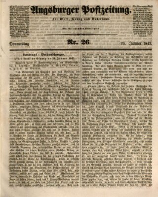 Augsburger Postzeitung Donnerstag 26. Januar 1843