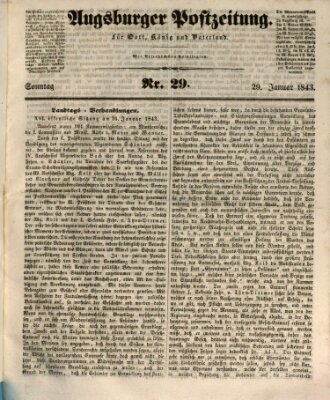 Augsburger Postzeitung Sonntag 29. Januar 1843