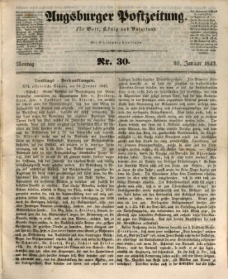 Augsburger Postzeitung Montag 30. Januar 1843
