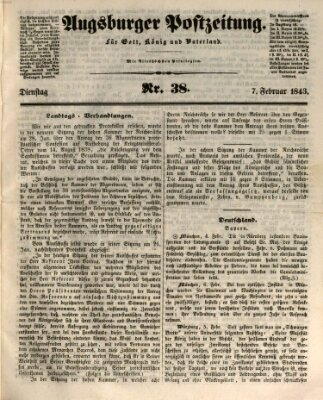 Augsburger Postzeitung Dienstag 7. Februar 1843