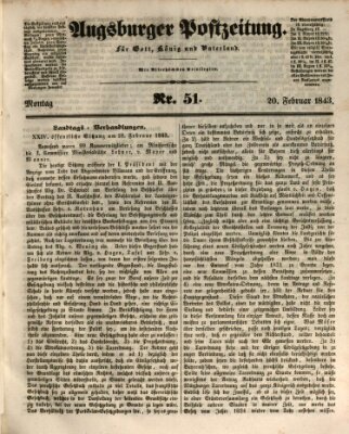 Augsburger Postzeitung Montag 20. Februar 1843