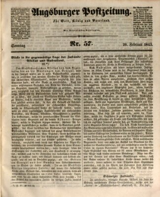 Augsburger Postzeitung Sonntag 26. Februar 1843