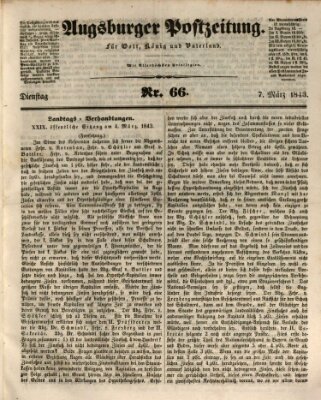 Augsburger Postzeitung Dienstag 7. März 1843