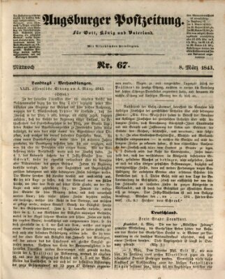 Augsburger Postzeitung Mittwoch 8. März 1843