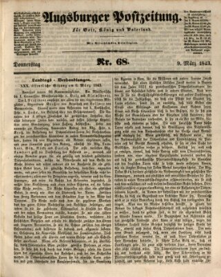 Augsburger Postzeitung Donnerstag 9. März 1843