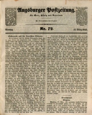 Augsburger Postzeitung Montag 13. März 1843