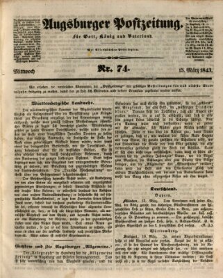 Augsburger Postzeitung Mittwoch 15. März 1843