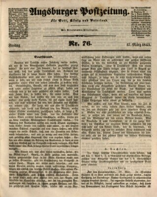 Augsburger Postzeitung Freitag 17. März 1843