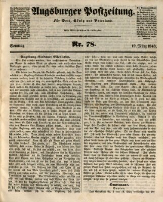 Augsburger Postzeitung Sonntag 19. März 1843