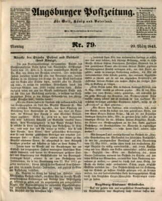 Augsburger Postzeitung Montag 20. März 1843