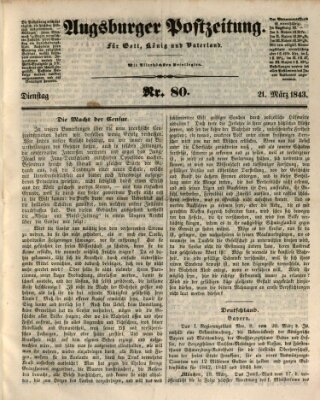 Augsburger Postzeitung Dienstag 21. März 1843