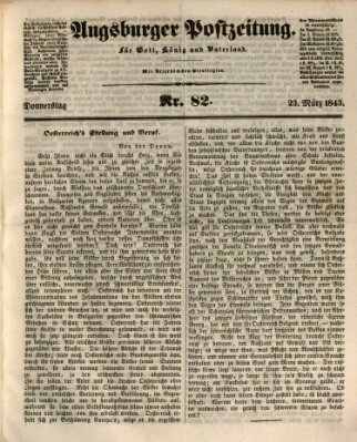 Augsburger Postzeitung Donnerstag 23. März 1843