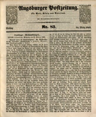 Augsburger Postzeitung Freitag 24. März 1843