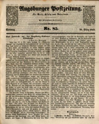 Augsburger Postzeitung Sonntag 26. März 1843