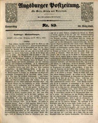 Augsburger Postzeitung Donnerstag 30. März 1843