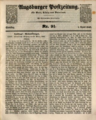 Augsburger Postzeitung Samstag 1. April 1843