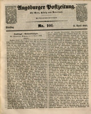 Augsburger Postzeitung Dienstag 11. April 1843