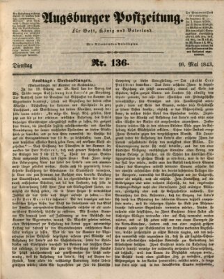 Augsburger Postzeitung Dienstag 16. Mai 1843