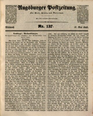 Augsburger Postzeitung Mittwoch 17. Mai 1843