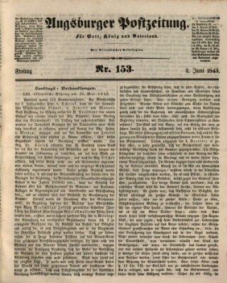 Augsburger Postzeitung Freitag 2. Juni 1843