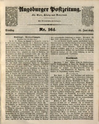 Augsburger Postzeitung Dienstag 13. Juni 1843