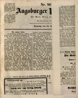 Augsburger Postzeitung Sonntag 18. Juni 1843