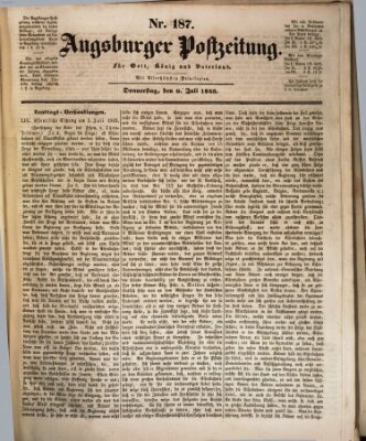 Augsburger Postzeitung Donnerstag 6. Juli 1843