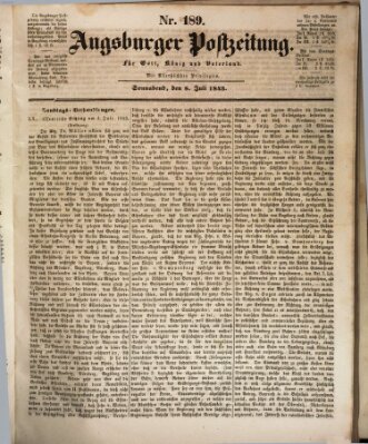 Augsburger Postzeitung Samstag 8. Juli 1843