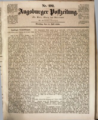 Augsburger Postzeitung Dienstag 11. Juli 1843