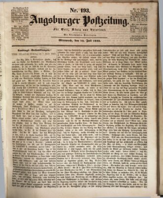 Augsburger Postzeitung Mittwoch 12. Juli 1843