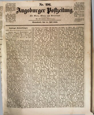 Augsburger Postzeitung Donnerstag 13. Juli 1843