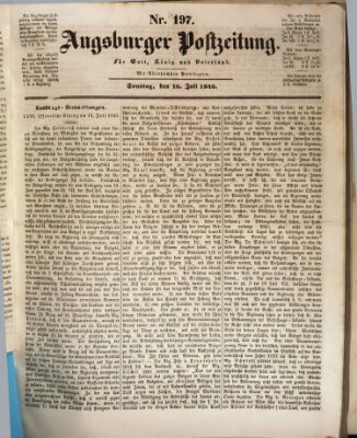 Augsburger Postzeitung Sonntag 16. Juli 1843