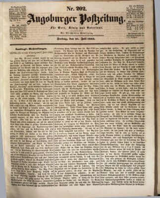 Augsburger Postzeitung Freitag 21. Juli 1843