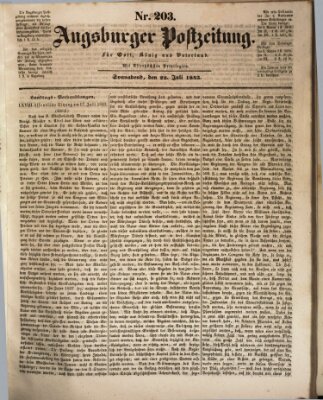 Augsburger Postzeitung Samstag 22. Juli 1843