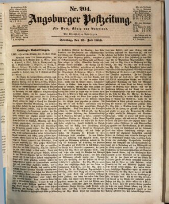 Augsburger Postzeitung Sonntag 23. Juli 1843