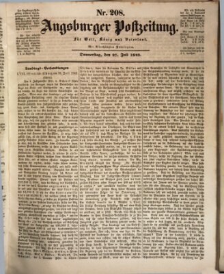 Augsburger Postzeitung Donnerstag 27. Juli 1843