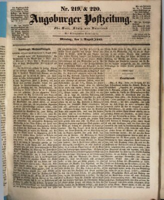 Augsburger Postzeitung Montag 7. August 1843