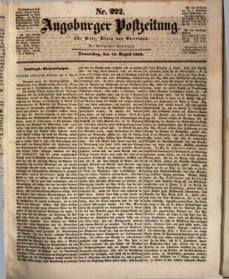 Augsburger Postzeitung Donnerstag 10. August 1843