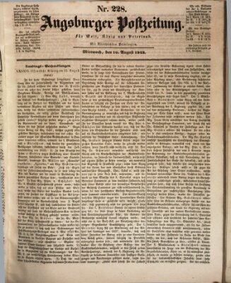 Augsburger Postzeitung Mittwoch 16. August 1843