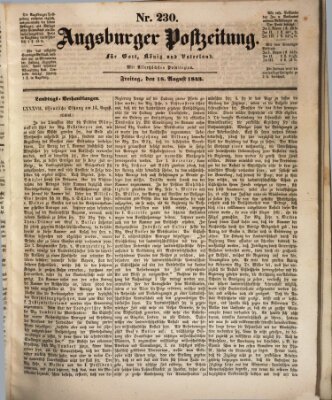 Augsburger Postzeitung Freitag 18. August 1843