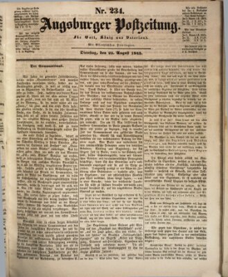 Augsburger Postzeitung Dienstag 22. August 1843