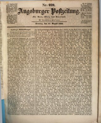 Augsburger Postzeitung Sonntag 27. August 1843