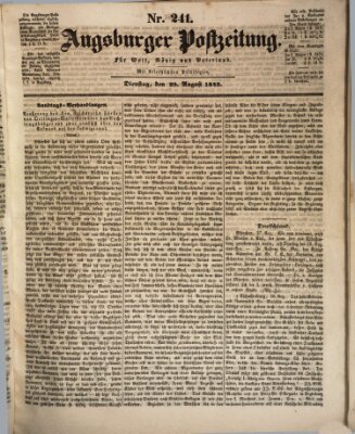 Augsburger Postzeitung Dienstag 29. August 1843