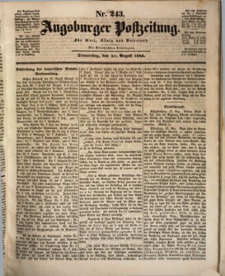 Augsburger Postzeitung Donnerstag 31. August 1843