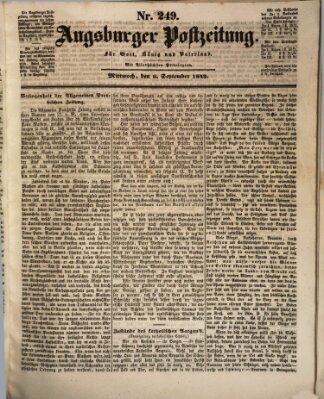 Augsburger Postzeitung Mittwoch 6. September 1843