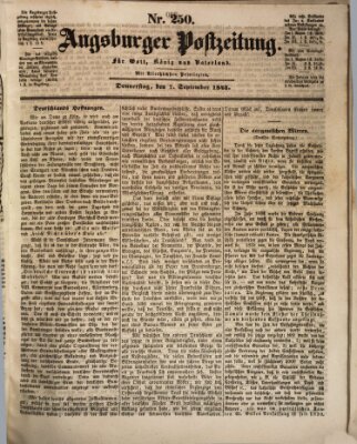 Augsburger Postzeitung Donnerstag 7. September 1843