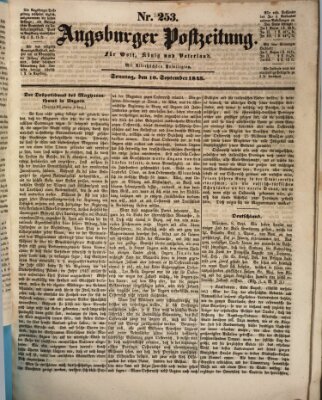 Augsburger Postzeitung Sonntag 10. September 1843