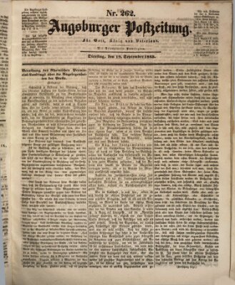 Augsburger Postzeitung Dienstag 19. September 1843