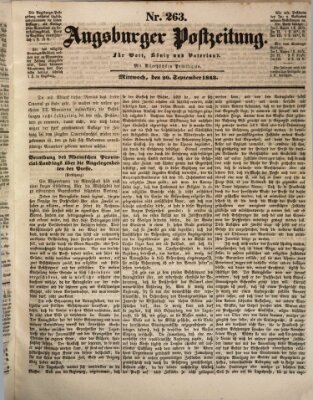 Augsburger Postzeitung Mittwoch 20. September 1843