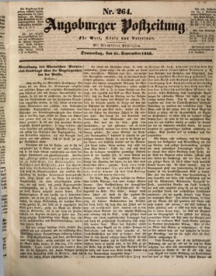 Augsburger Postzeitung Donnerstag 21. September 1843